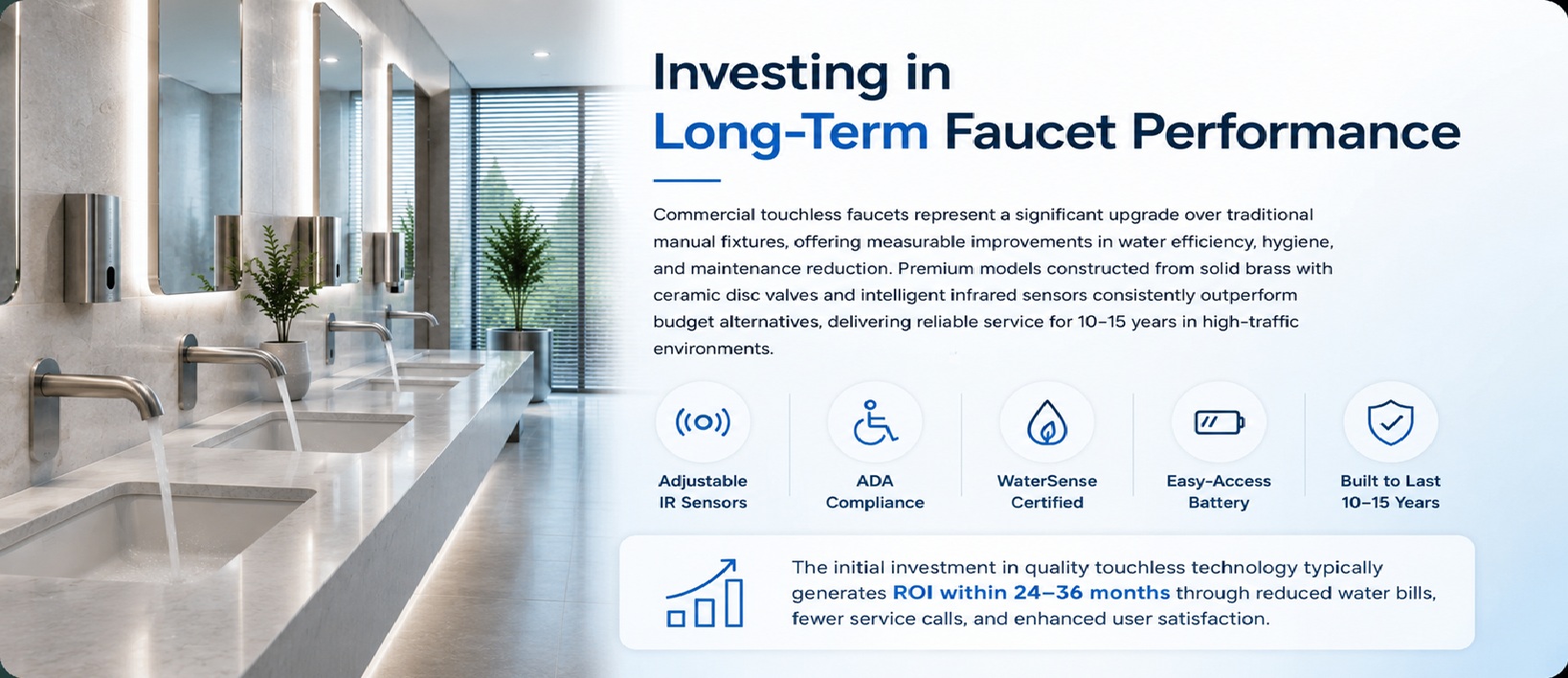 Investing in long-term touchless faucet performance - ROI and durability for commercial bathrooms
